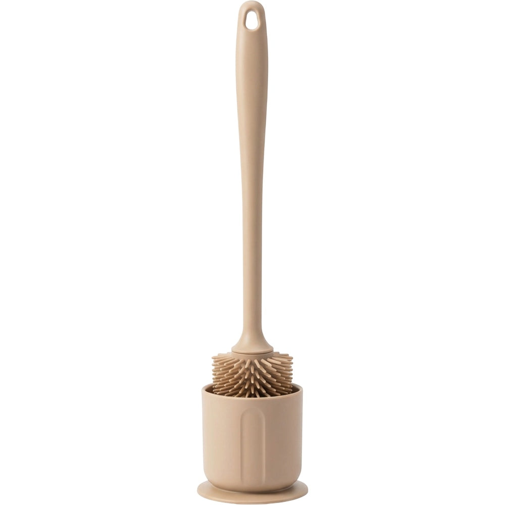 Xwfkv Long Handle Silicone Toilet Brush Beige 18 in