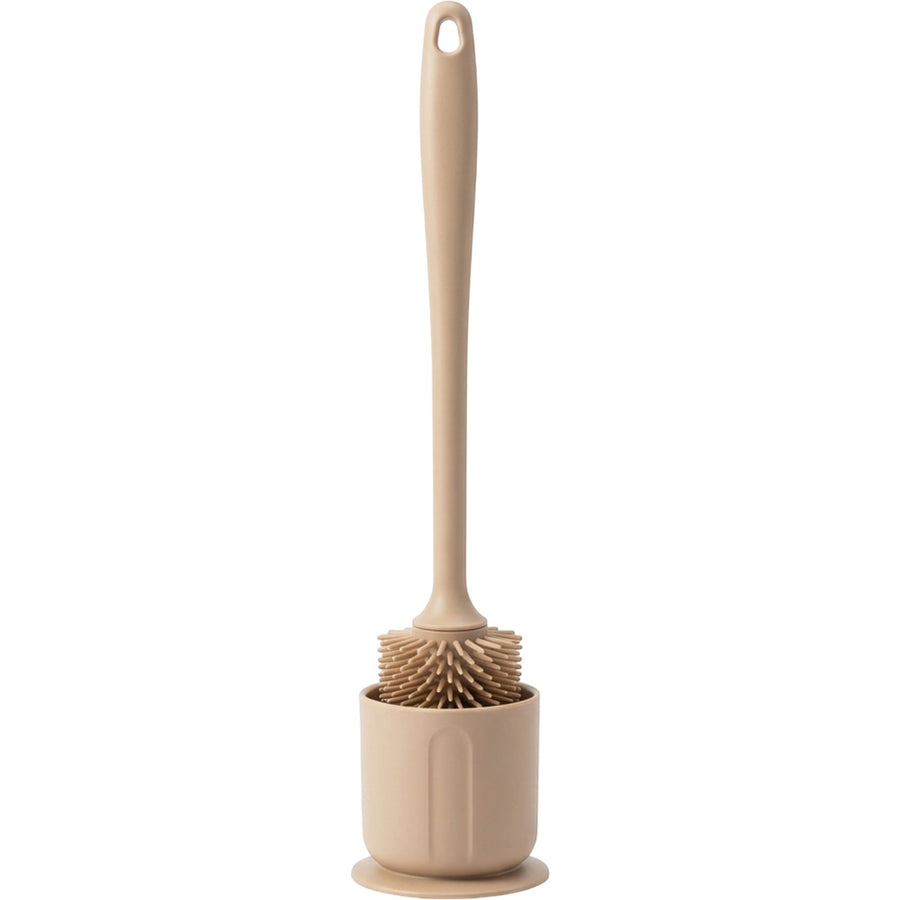 Xwfkv Long Handle Silicone Toilet Brush Beige 18 in