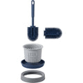 Xwfkv Narrow U-Groove Silicone Toilet Brush with Dual-Layer Base Navy - Product view