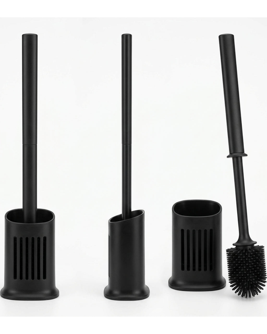 Xwfkv Silicone Toilet Brush Vent Base Black 17 in