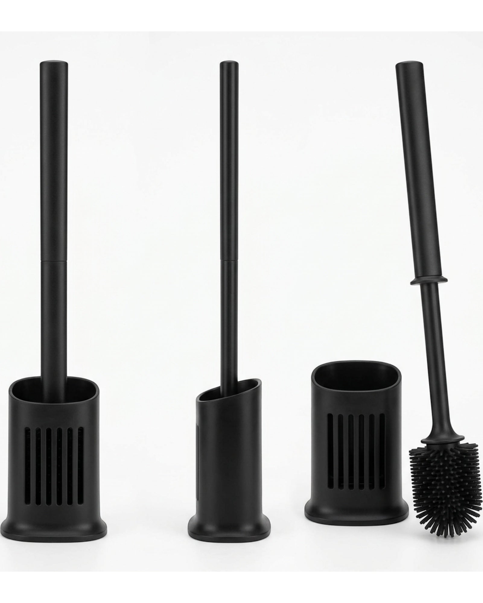 Xwfkv Silicone Toilet Brush Vent Base Black 17 in