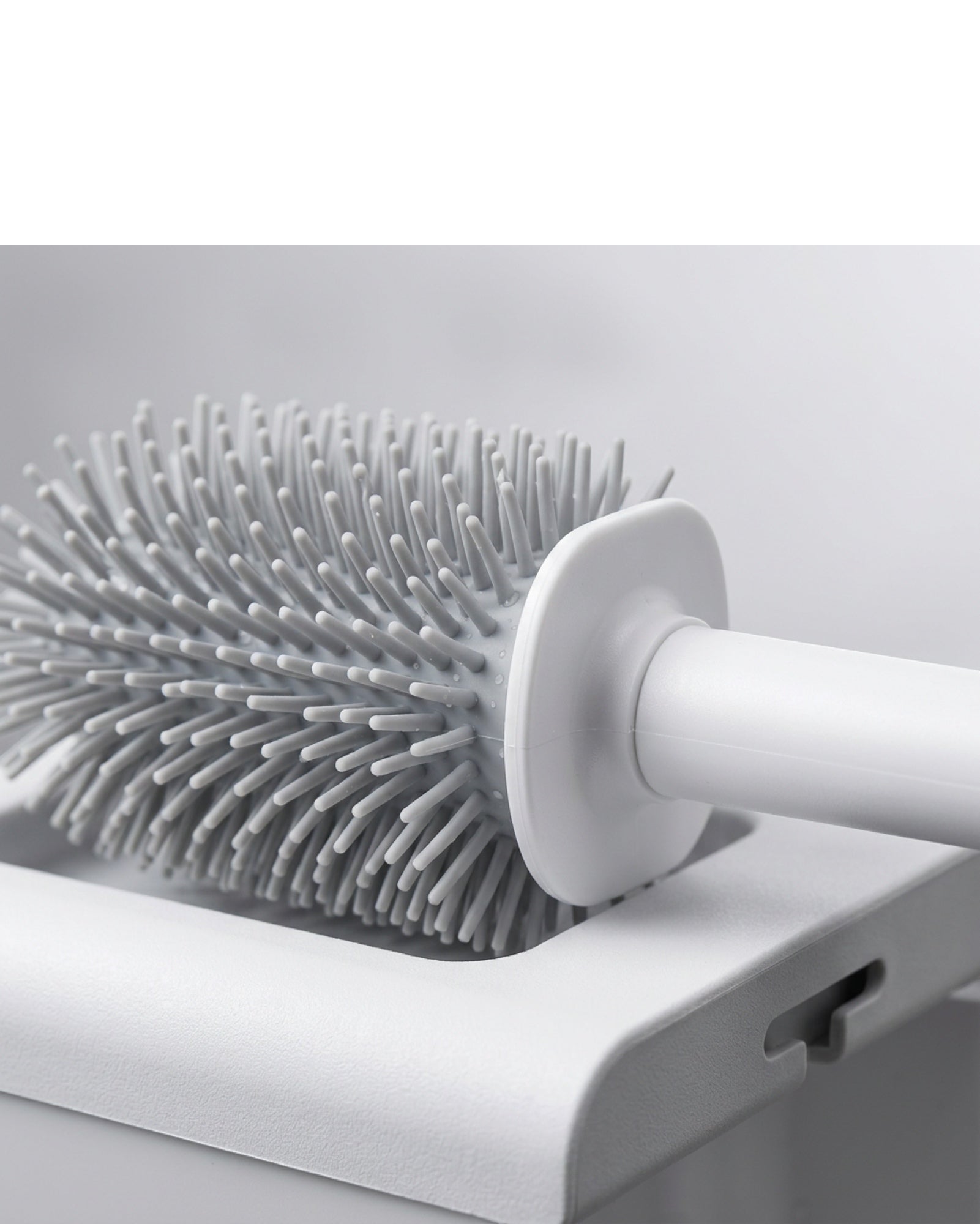 Xwfkv Silicone Toilet Brush Wall Base White 16 in