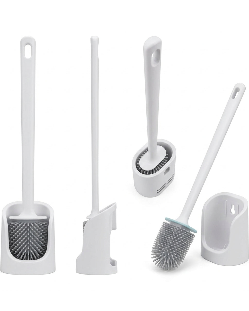 Xwfkv Silicone Toilet Brush Wall Base White 16 in