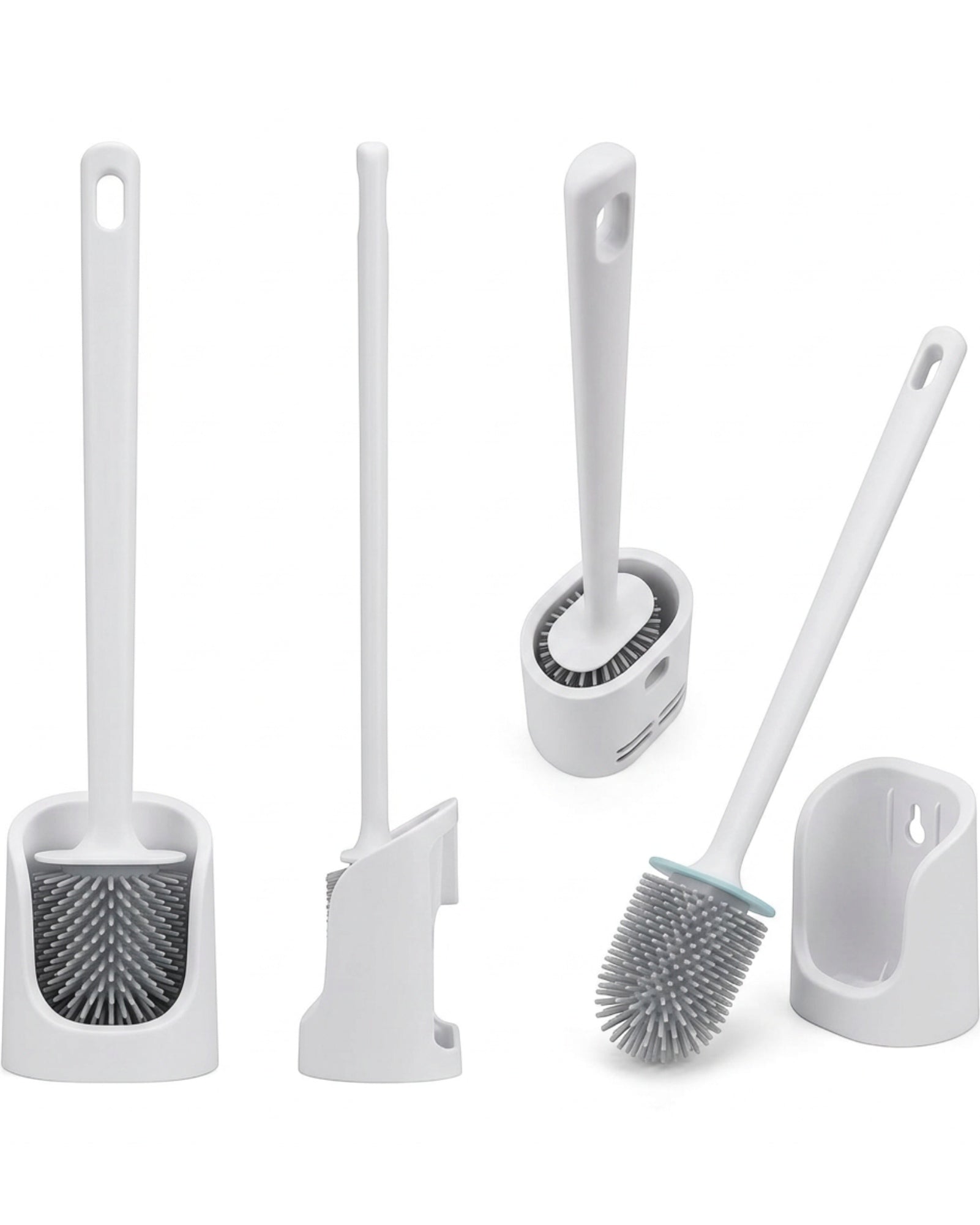 Xwfkv Silicone Toilet Brush Wall Base White 16 in